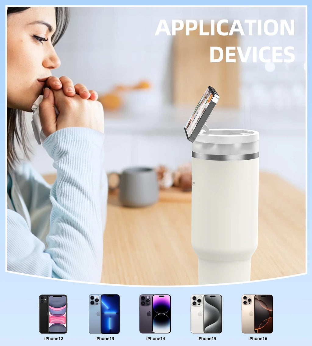 Phone Stand Stanley Cup Accessories Phone Holder Magnetic FlowState 40 OZ Tumbler Magsafe Phone Stand for Gym Office Home Car